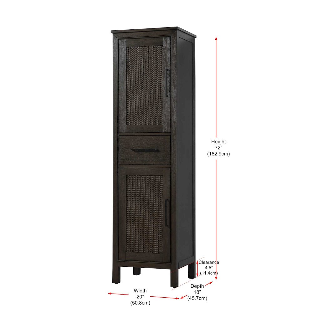 20 Inch Bath Storage Cabinet in Chocolate Oak. Picture 8