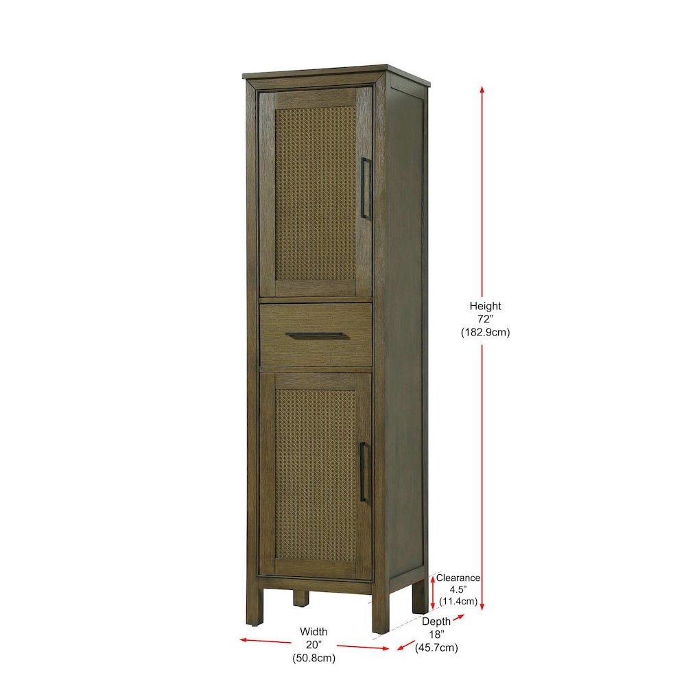 20 Inch Bath Storage Cabinet in Hazel Oak. Picture 8