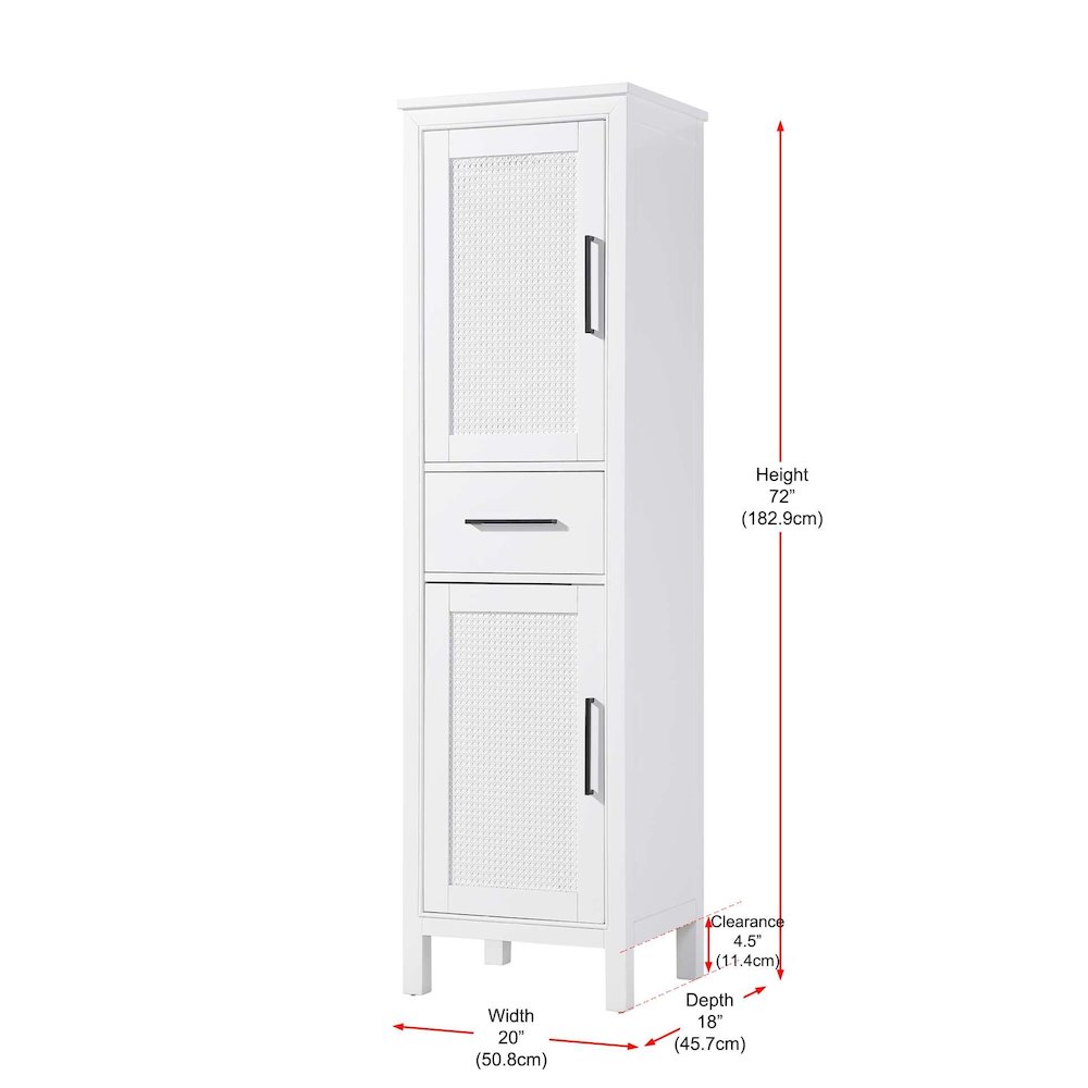 20 Inch Bath Storage Cabinet in White. Picture 8