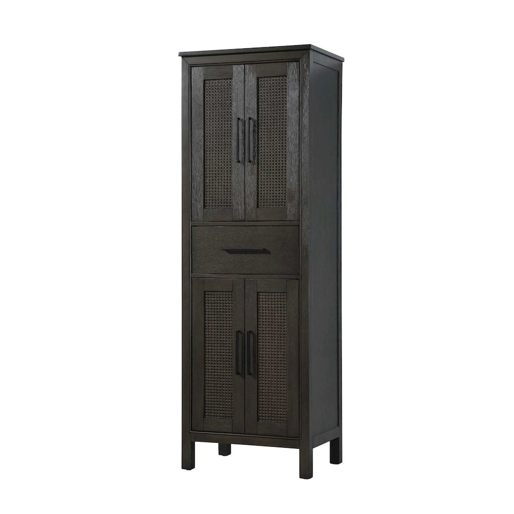 24 Inch Bath Storage Cabinet in Chocolate Oak. Picture 1