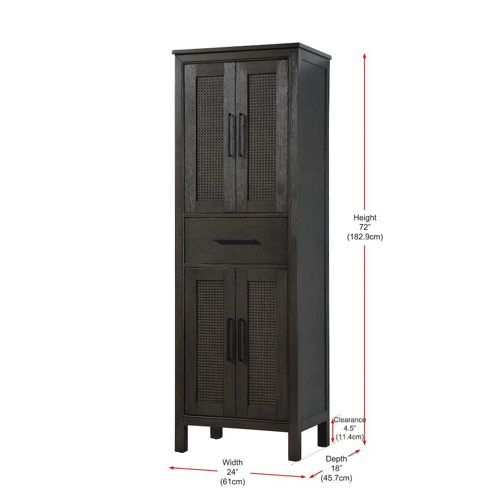24 Inch Bath Storage Cabinet in Chocolate Oak. Picture 8