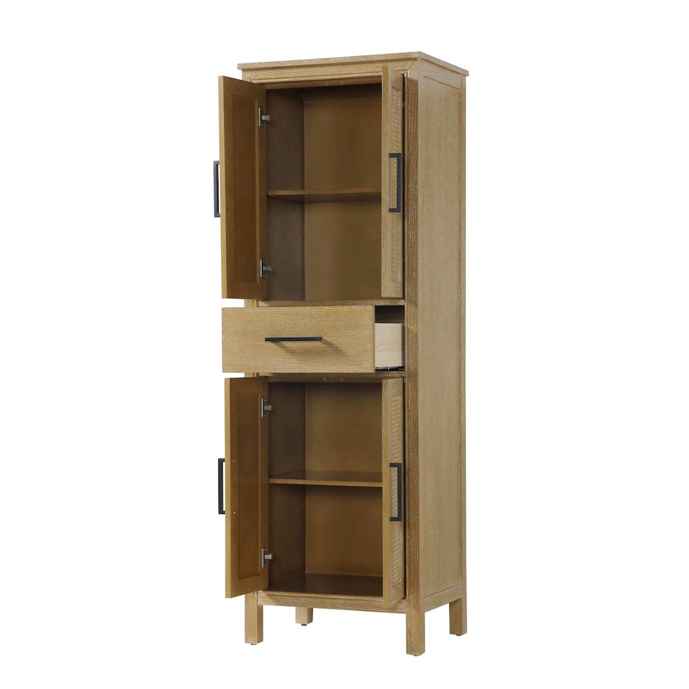 24 Inch Bath Storage Cabinet in Linen Oak. Picture 2