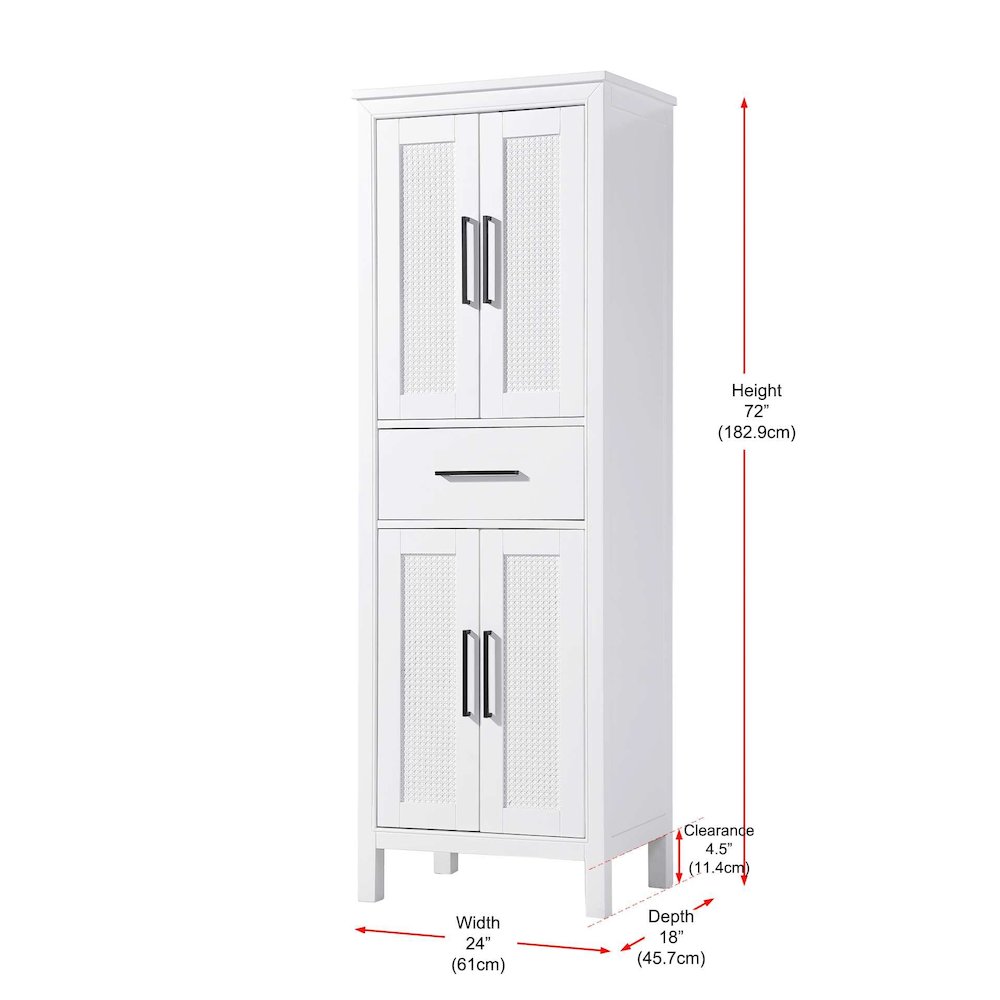 24 Inch Bath Storage Cabinet in White. Picture 8