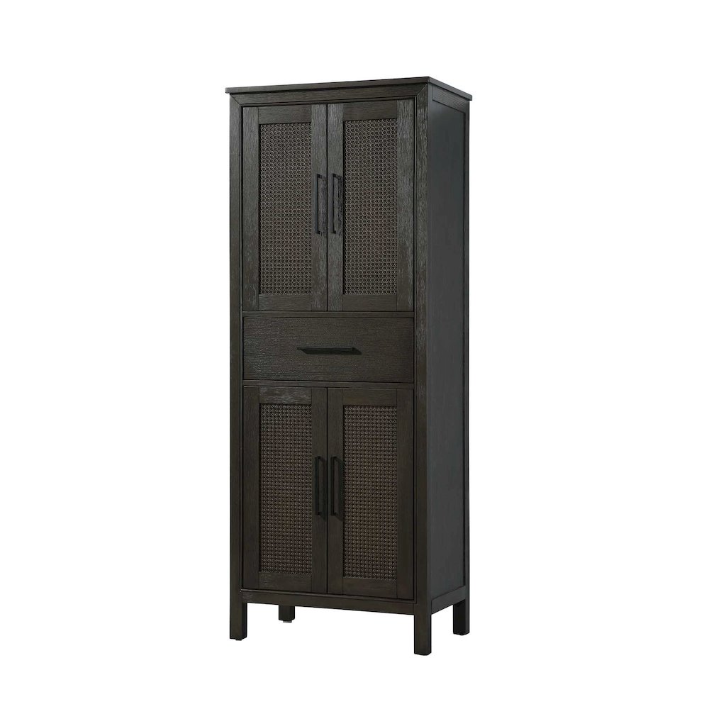 28 Inch Bath Storage Cabinet in Chocolate Oak. Picture 1