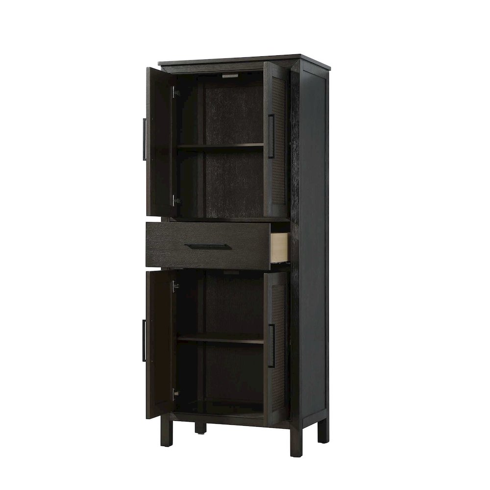 28 Inch Bath Storage Cabinet in Chocolate Oak. Picture 2