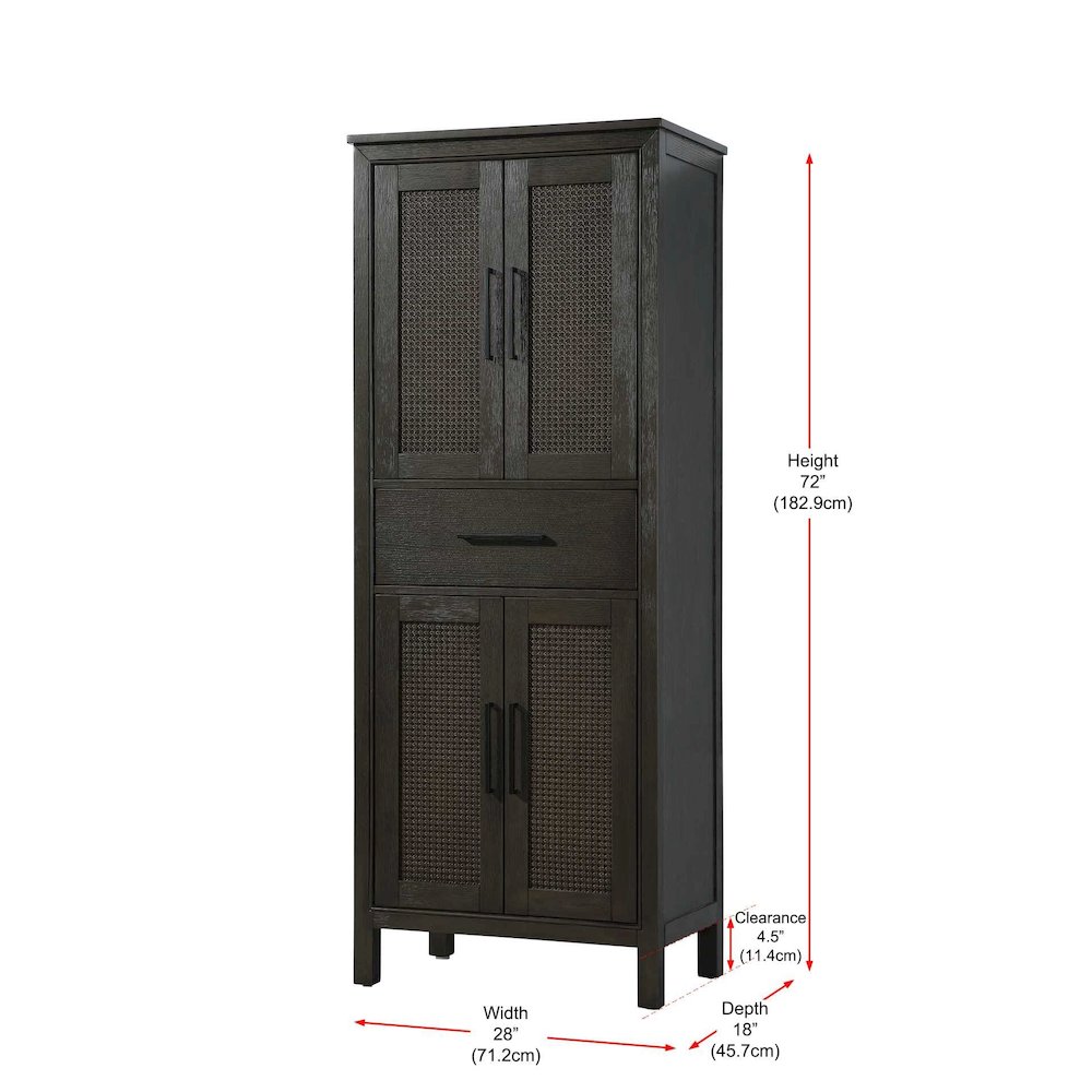 28 Inch Bath Storage Cabinet in Chocolate Oak. Picture 8