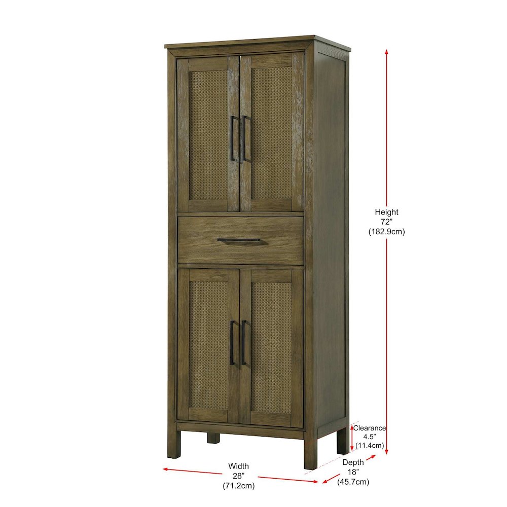 28 Inch Bath Storage Cabinet in Hazel Oak. Picture 8