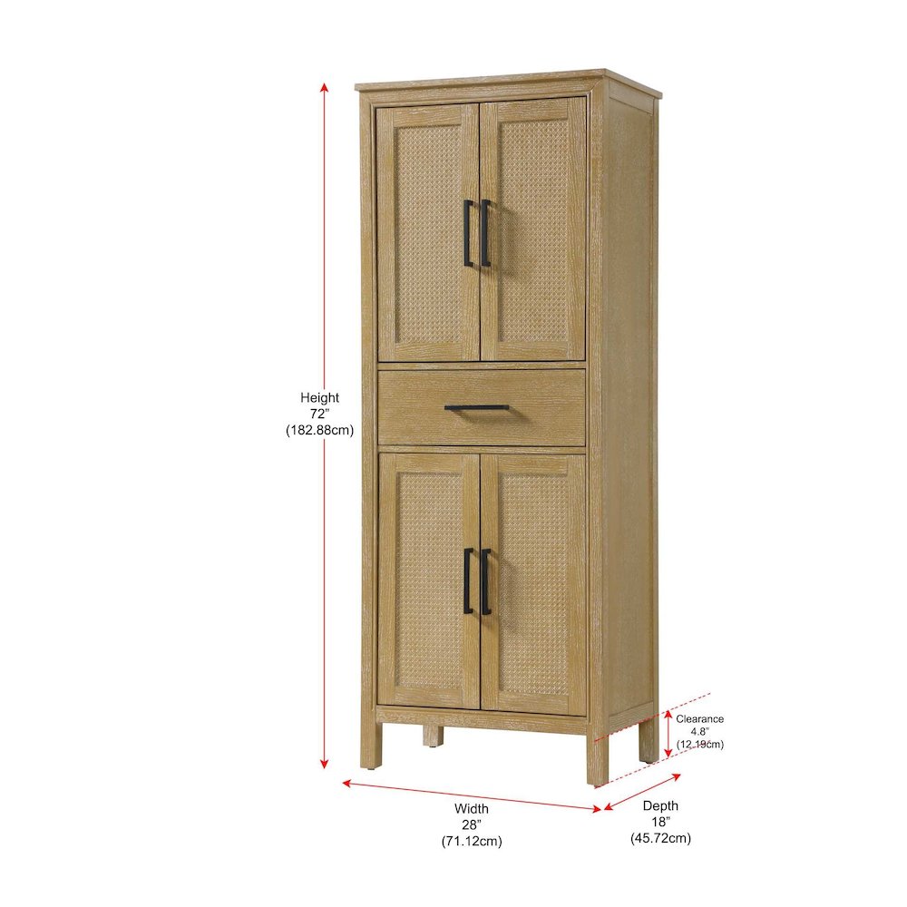 28 Inch Bath Storage Cabinet in Linen Oak. Picture 8