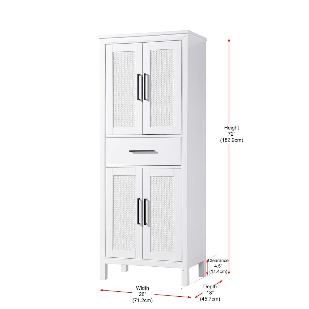 28 Inch Bath Storage Cabinet in White. Picture 8