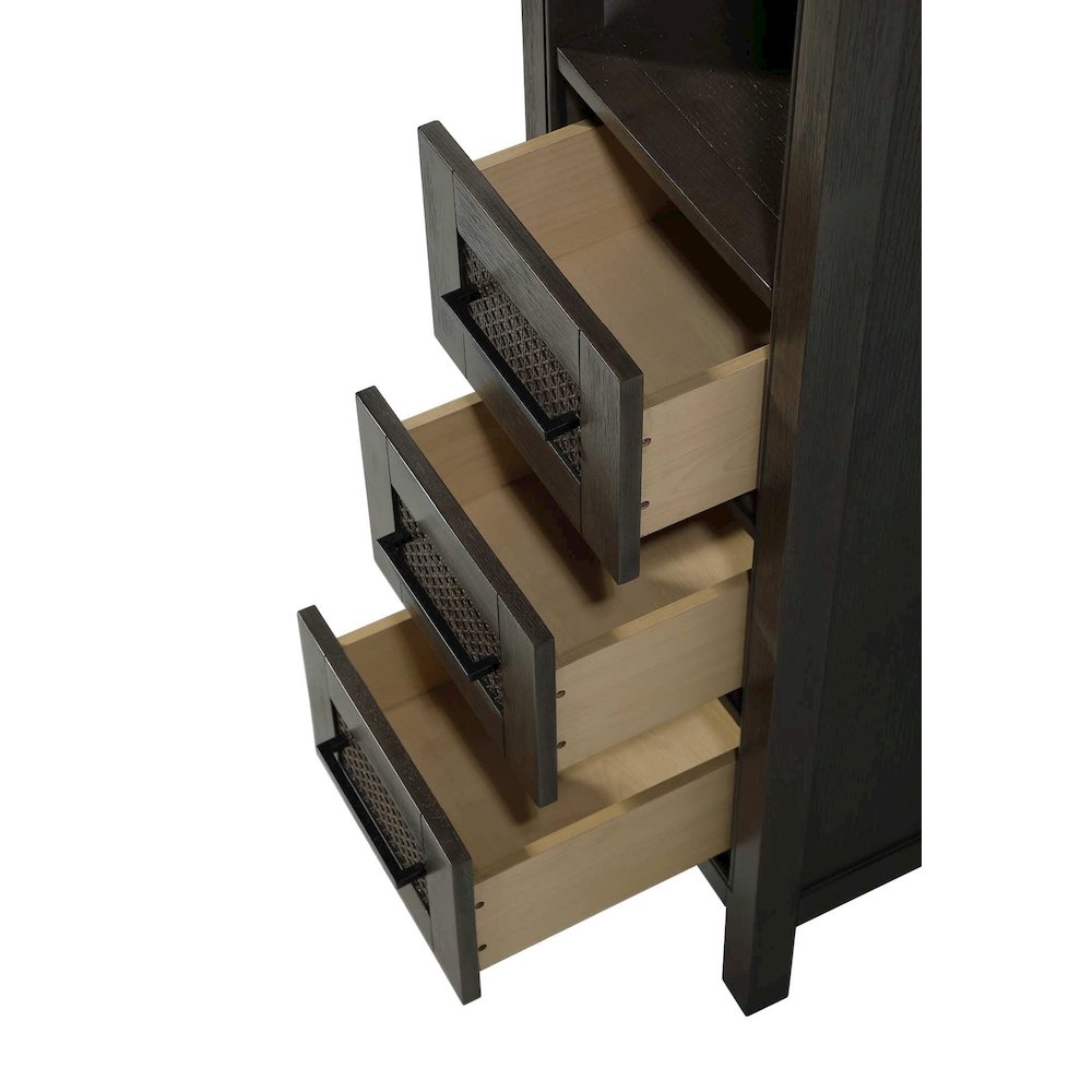 16 Inch Open Shelving Bath Storage Cabinet in Chocolate Oak. Picture 3