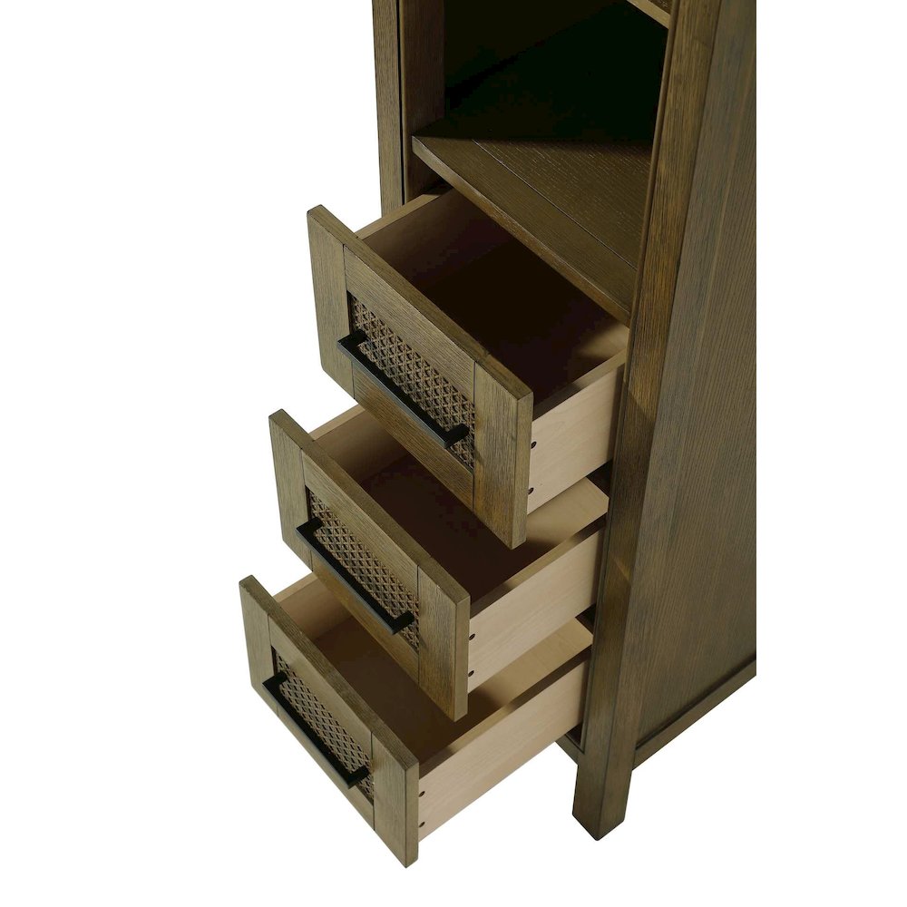 16 Inch Open Shelving Bath Storage Cabinet in Hazel Oak. Picture 3