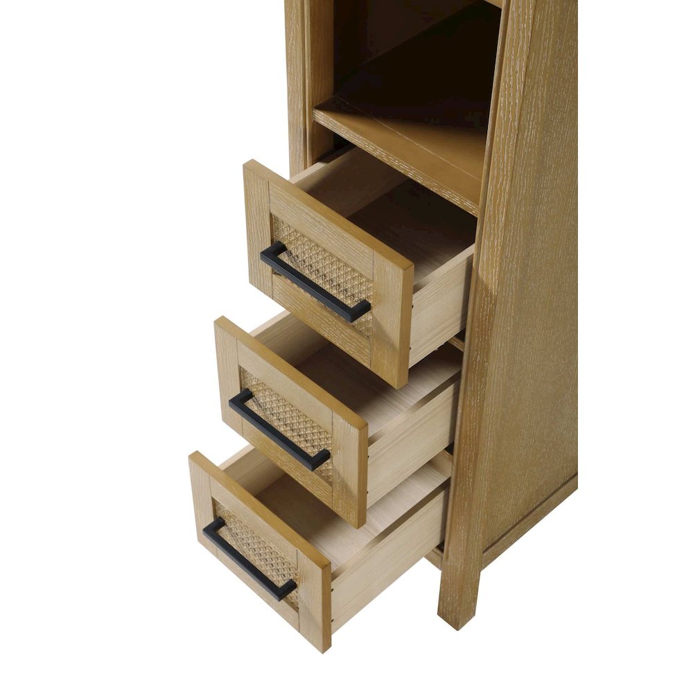 16 Inch Open Shelving Bath Storage Cabinet in Linen Oak. Picture 4