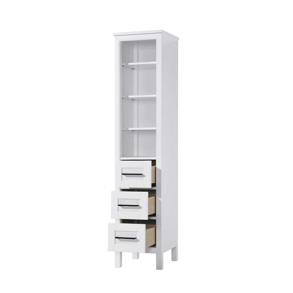 16 Inch Open Shelving Bath Storage Cabinet in White. Picture 2