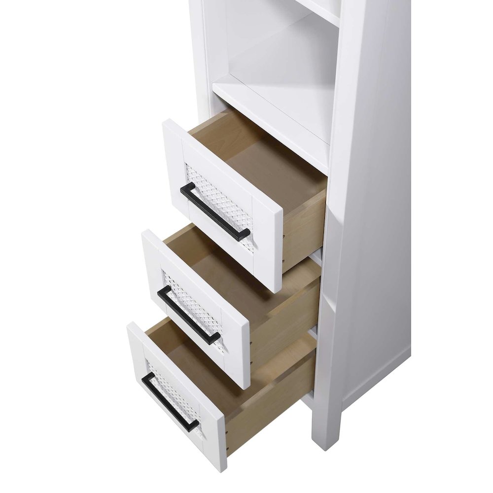 16 Inch Open Shelving Bath Storage Cabinet in White. Picture 3
