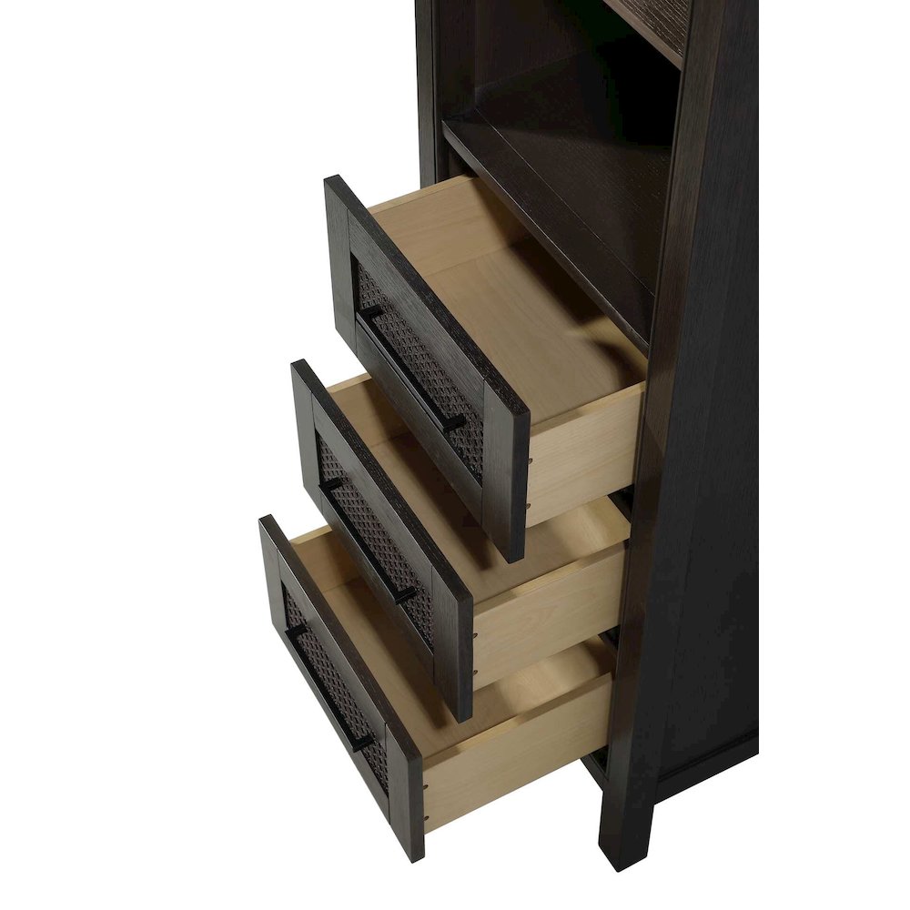 20 Inch Open Shelving Bath Storage Cabinet in Chocolate Oak. Picture 3