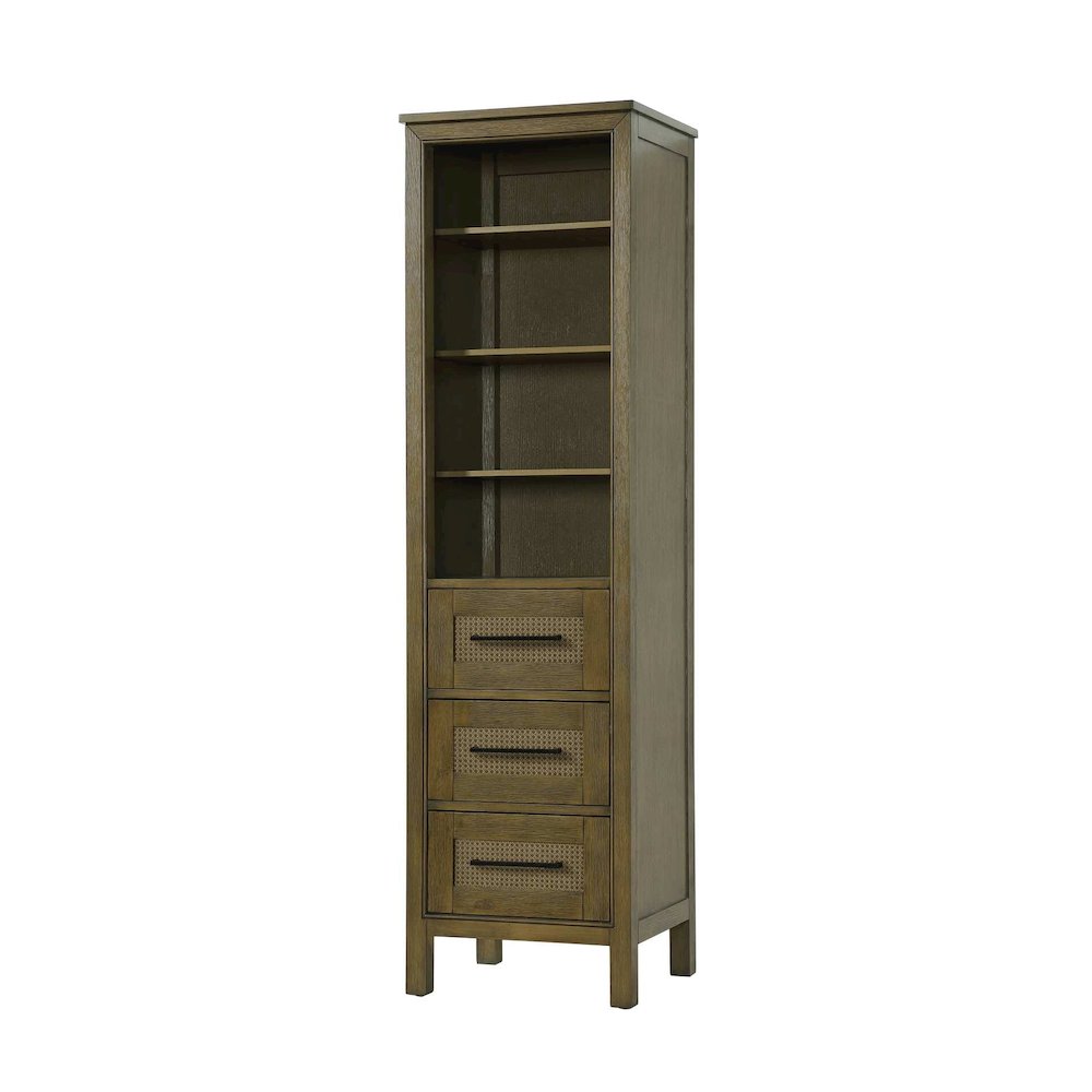20 Inch Open Shelving Bath Storage Cabinet in Hazel Oak. Picture 1