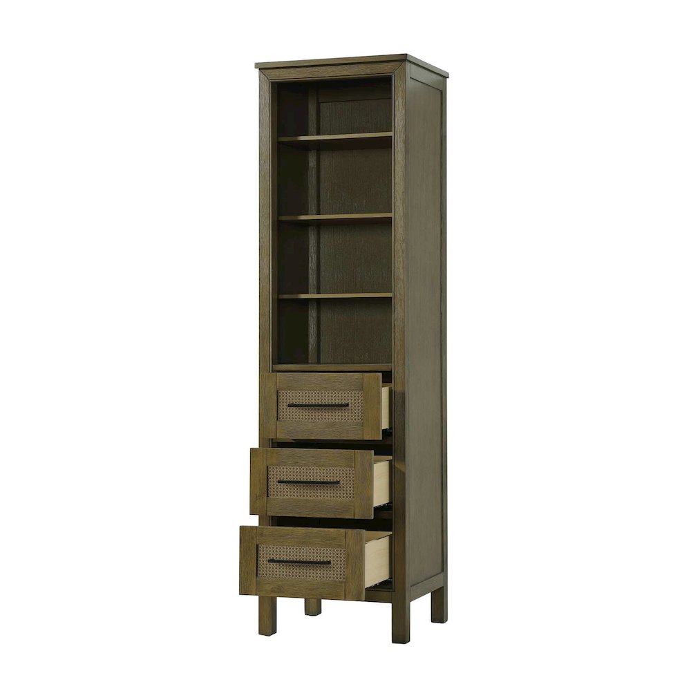 20 Inch Open Shelving Bath Storage Cabinet in Hazel Oak. Picture 2