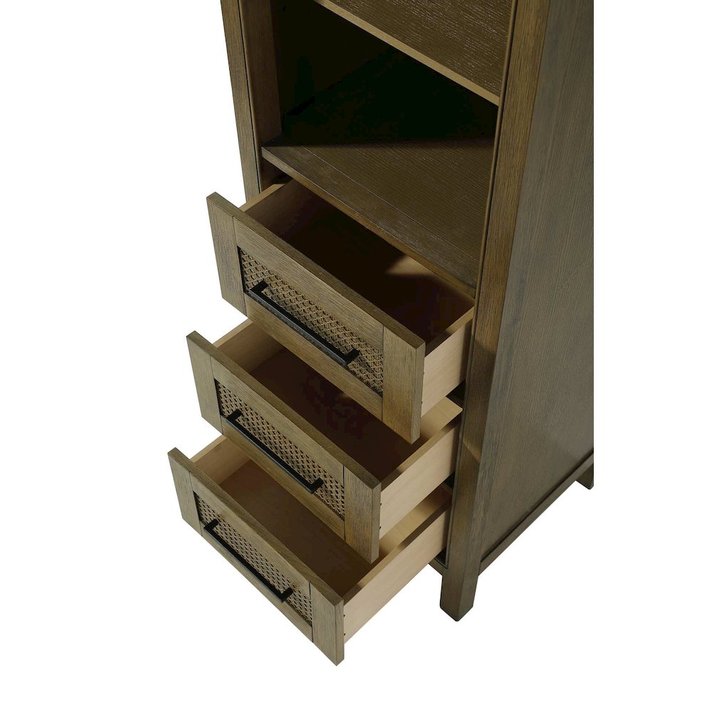20 Inch Open Shelving Bath Storage Cabinet in Hazel Oak. Picture 3