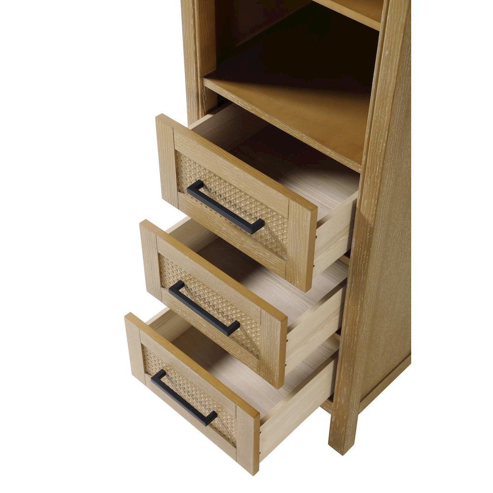 20 Inch Open Shelving Bath Storage Cabinet in Linen Oak. Picture 3