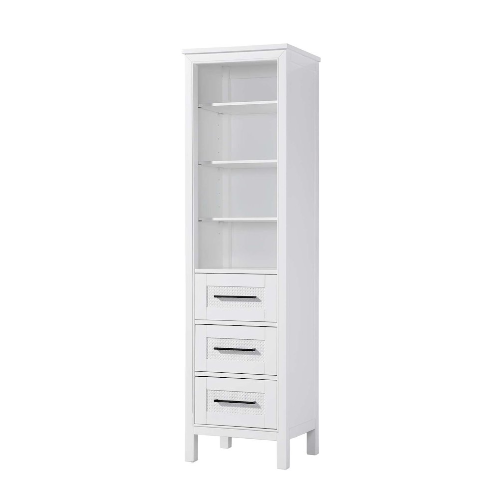 20 Inch Open Shelving Bath Storage Cabinet in White. Picture 1