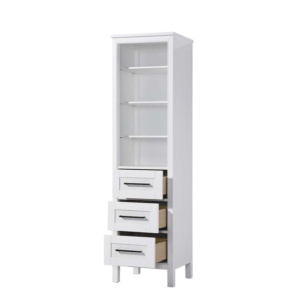 20 Inch Open Shelving Bath Storage Cabinet in White. Picture 2