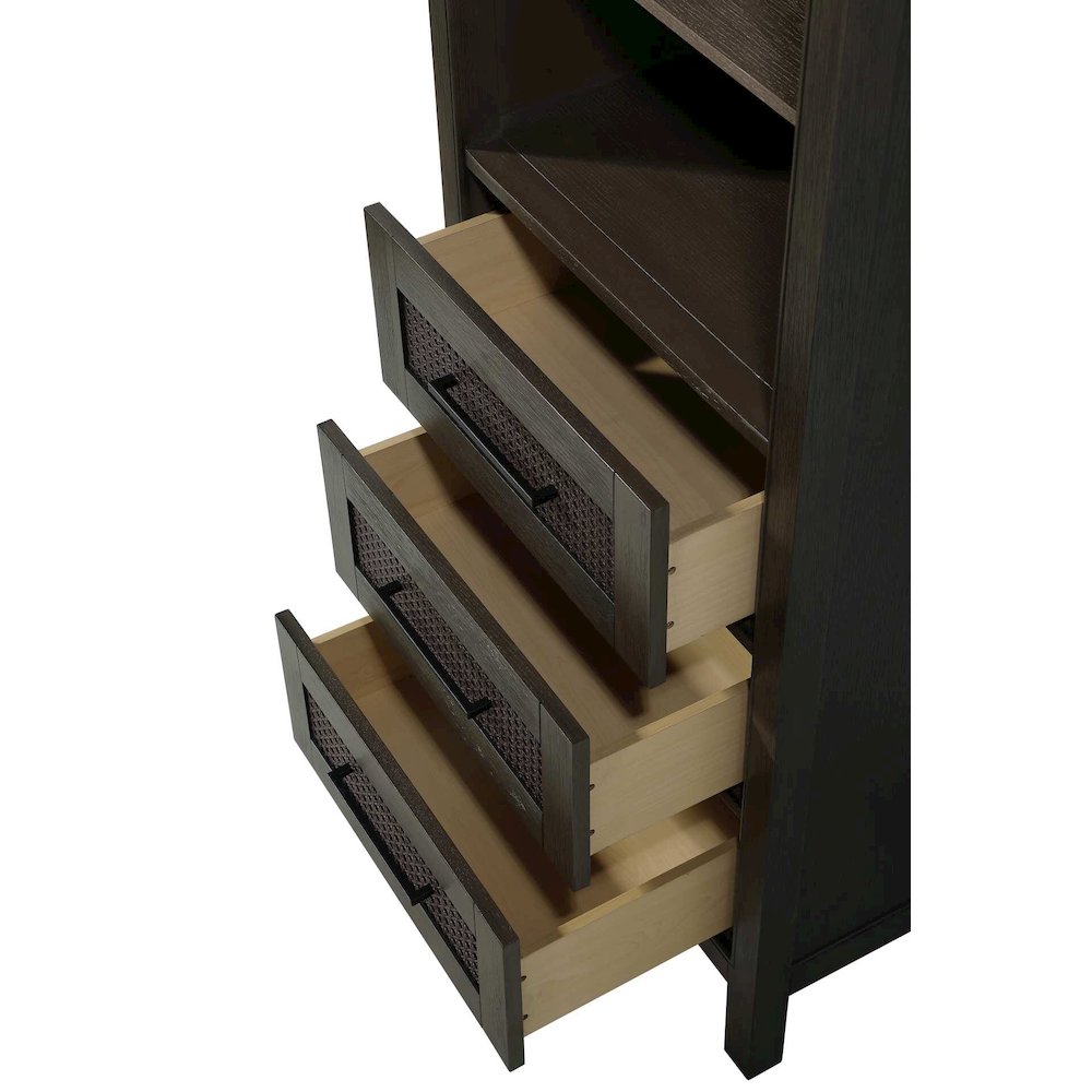 24 Inch Open Shelving Bath Storage Cabinet in Chocolate Oak. Picture 3