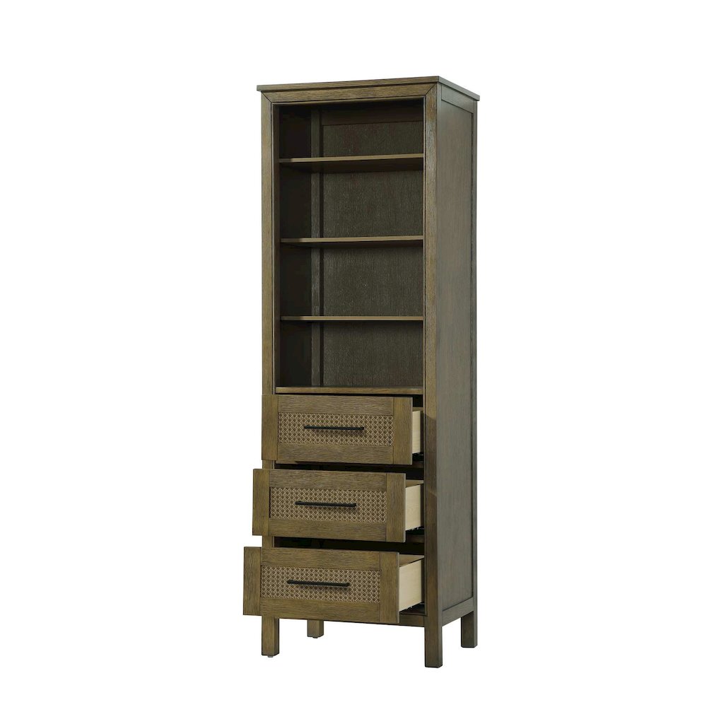 24 Inch Open Shelving Bath Storage Cabinet in Hazel Oak. Picture 2