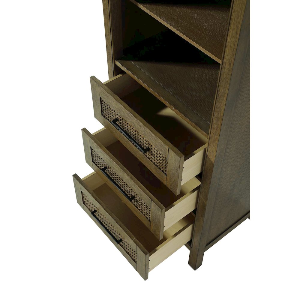 24 Inch Open Shelving Bath Storage Cabinet in Hazel Oak. Picture 3