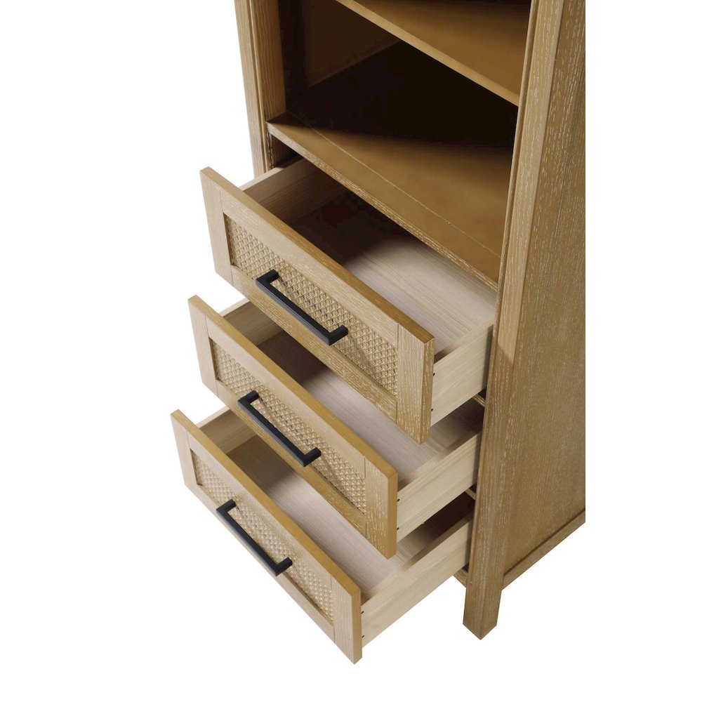 24 Inch Open Shelving Bath Storage Cabinet in Linen Oak. Picture 3