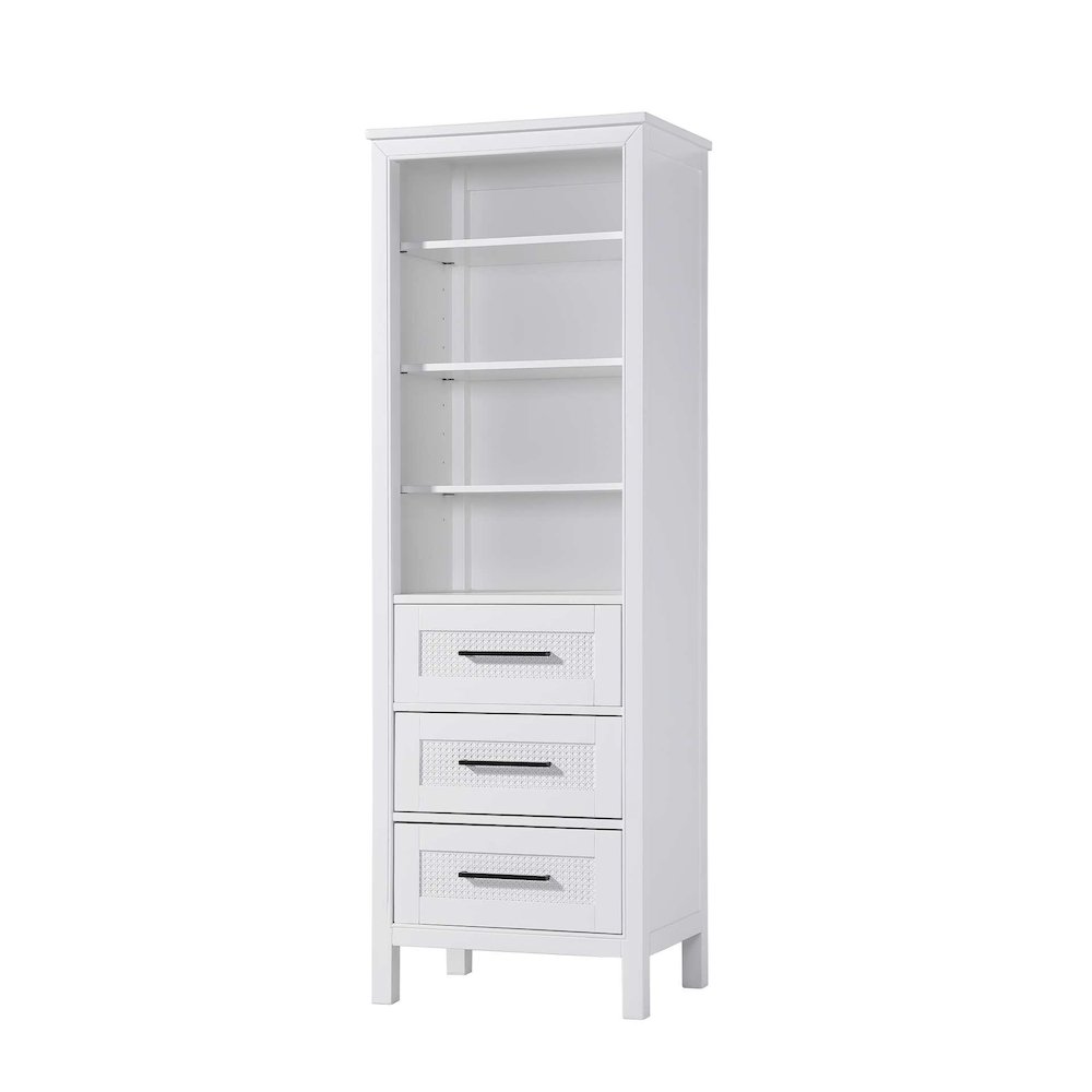 24 Inch Open Shelving Bath Storage Cabinet in White. Picture 1