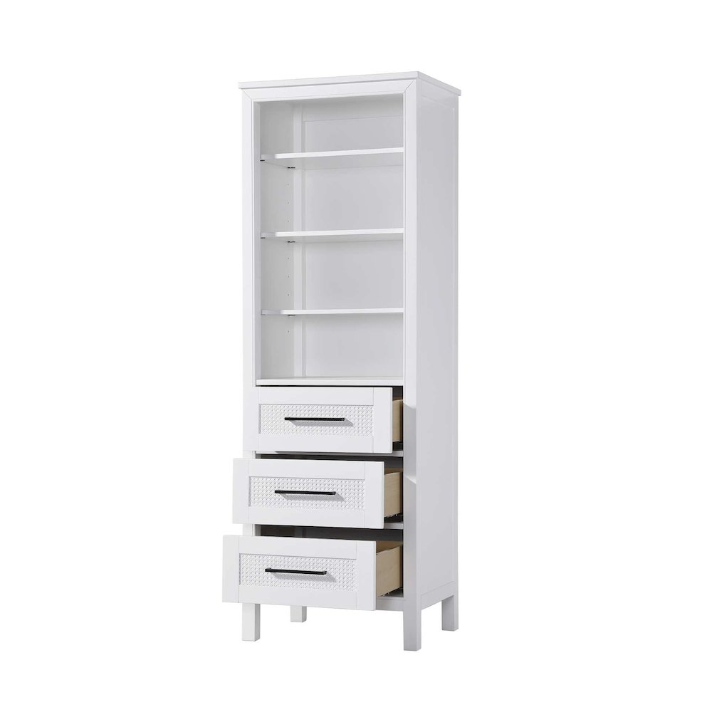 24 Inch Open Shelving Bath Storage Cabinet in White. Picture 2