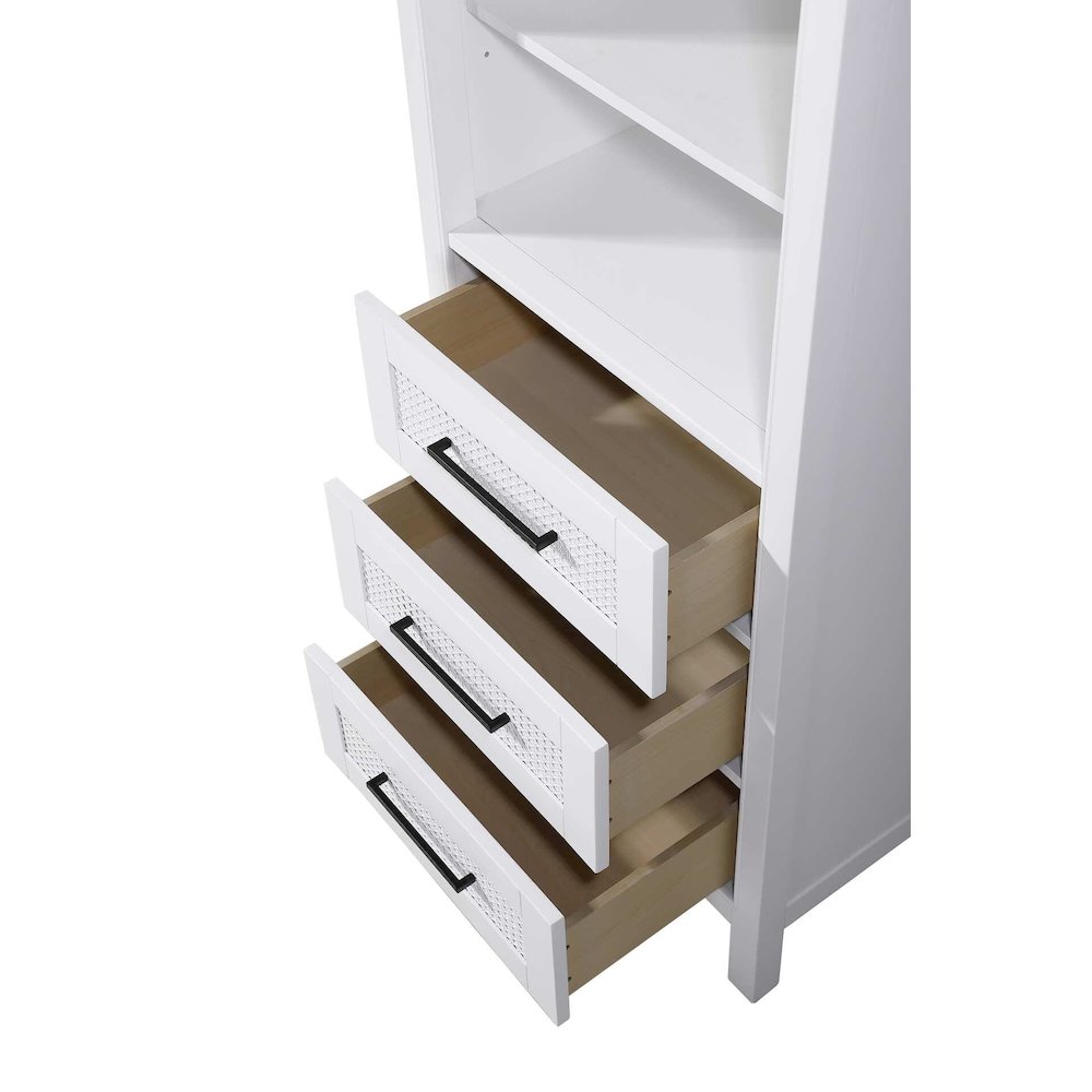 24 Inch Open Shelving Bath Storage Cabinet in White. Picture 3