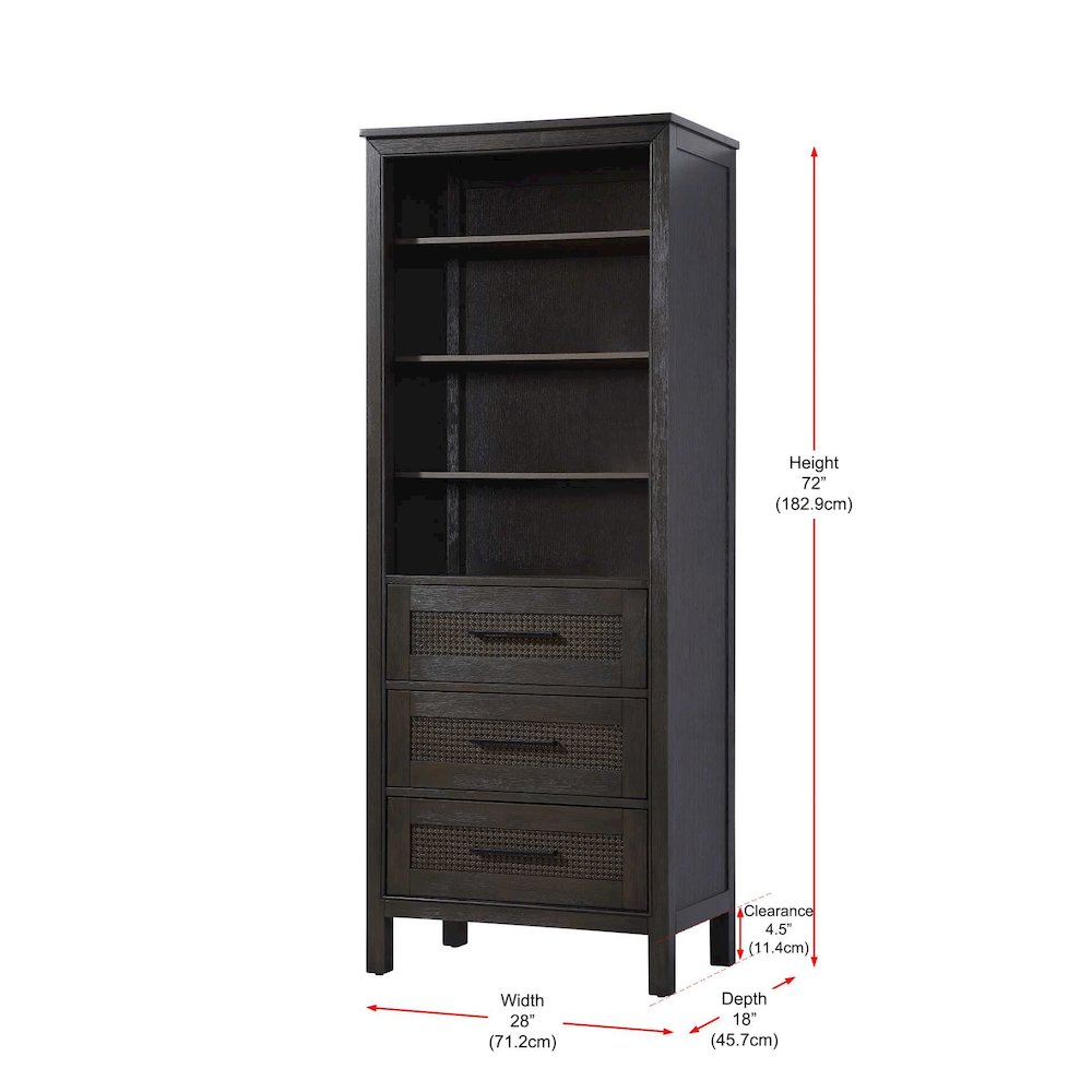 28 Inch Open Shelving Bath Storage Cabinet in Chocolate Oak. Picture 7