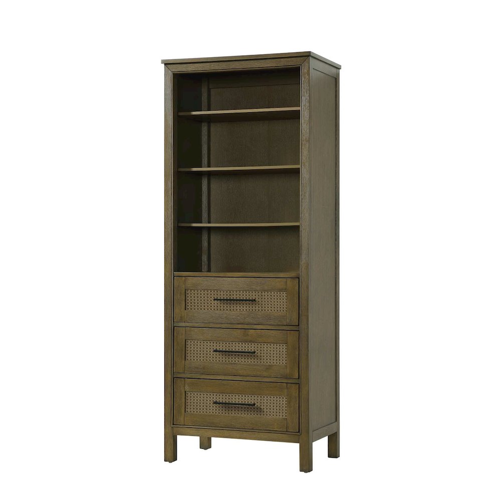 28 Inch Open Shelving Bath Storage Cabinet in Hazel Oak. Picture 1
