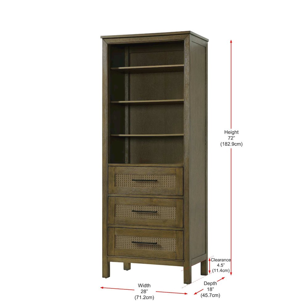 28 Inch Open Shelving Bath Storage Cabinet in Hazel Oak. Picture 7