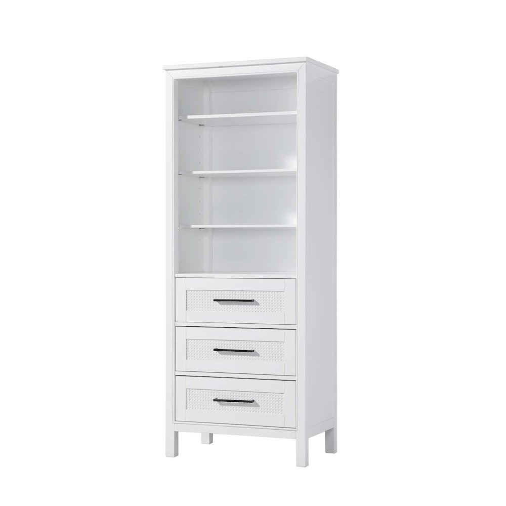 28 Inch Open Shelving Bath Storage Cabinet in White. Picture 1