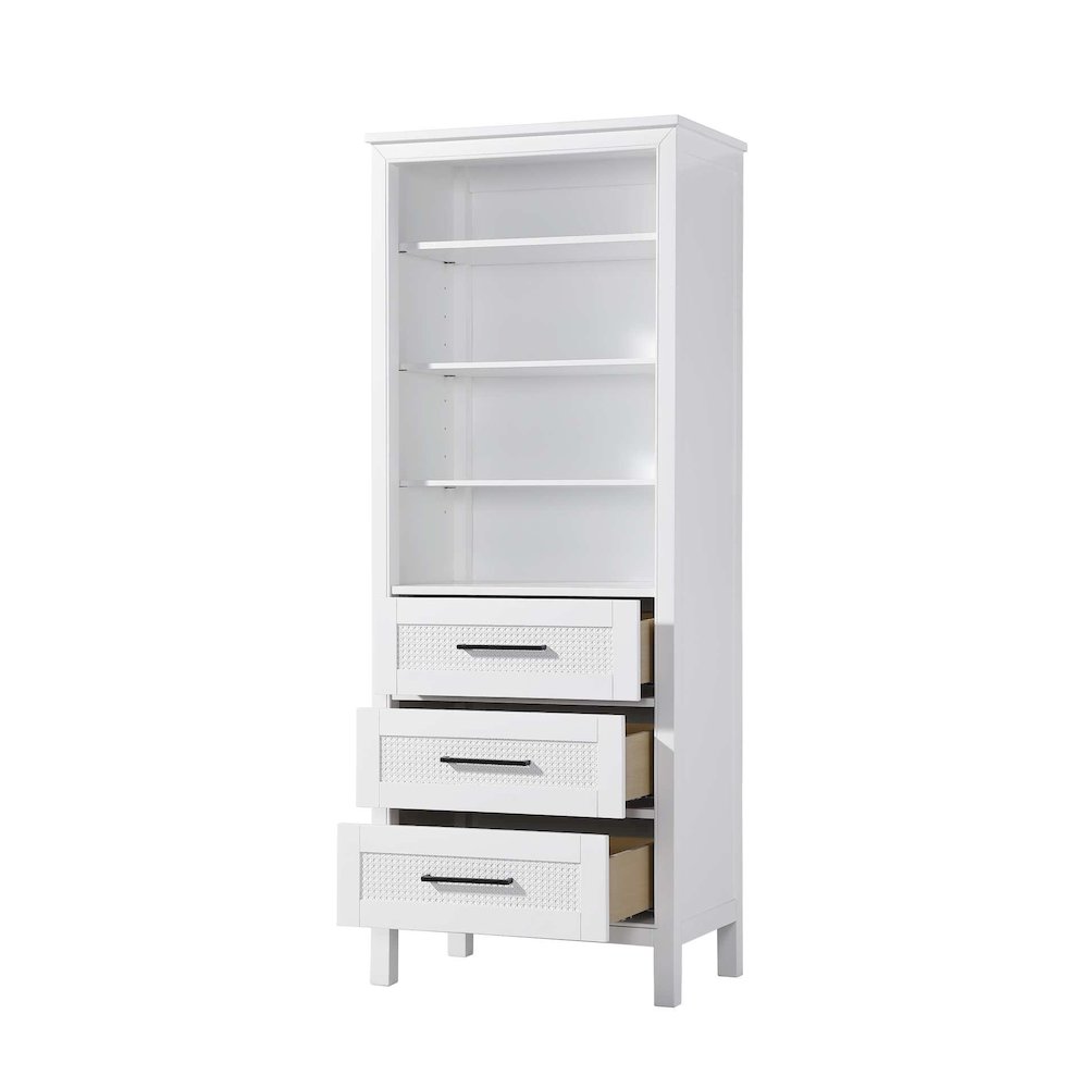 28 Inch Open Shelving Bath Storage Cabinet in White. Picture 2