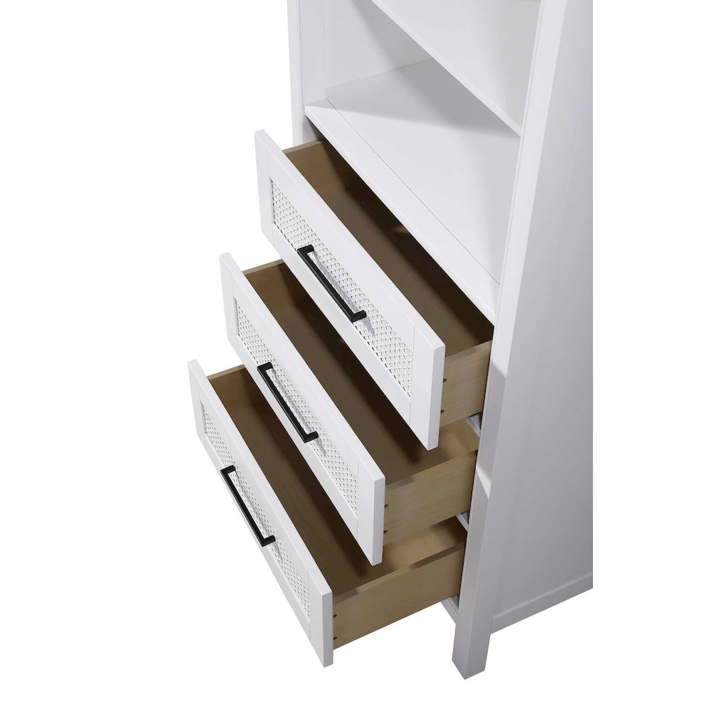 28 Inch Open Shelving Bath Storage Cabinet in White. Picture 3
