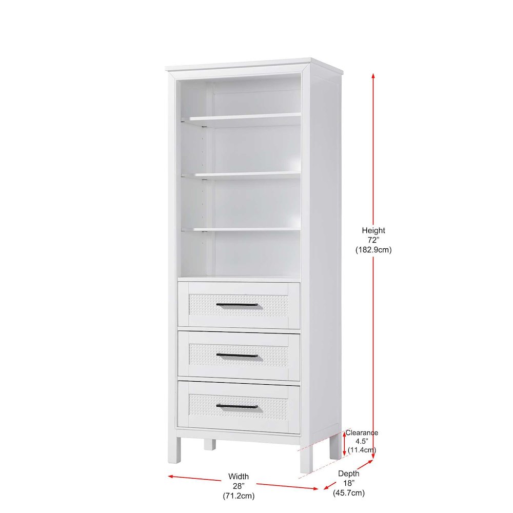 28 Inch Open Shelving Bath Storage Cabinet in White. Picture 7