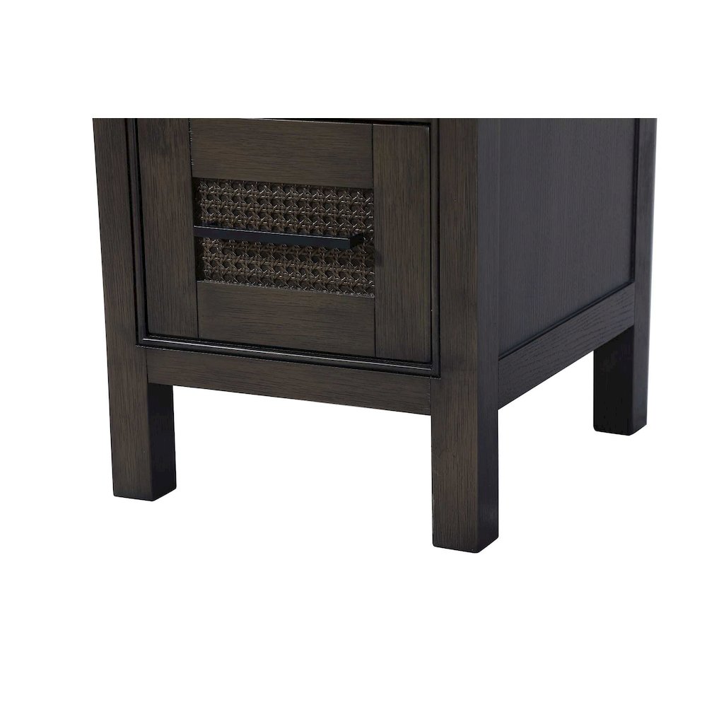 16 Inch Bath Storage Glass Cabinet in Chocolate Oak. Picture 6