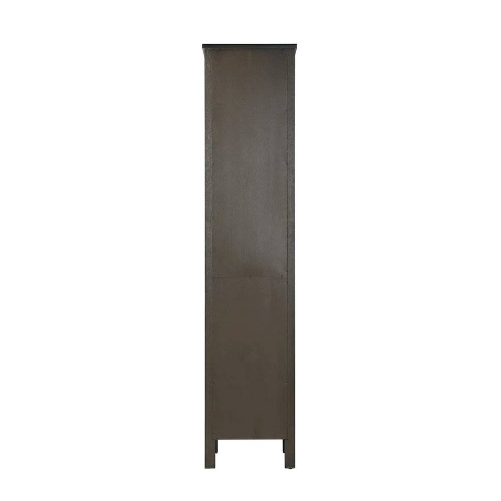16 Inch Bath Storage Glass Cabinet in Chocolate Oak. Picture 7