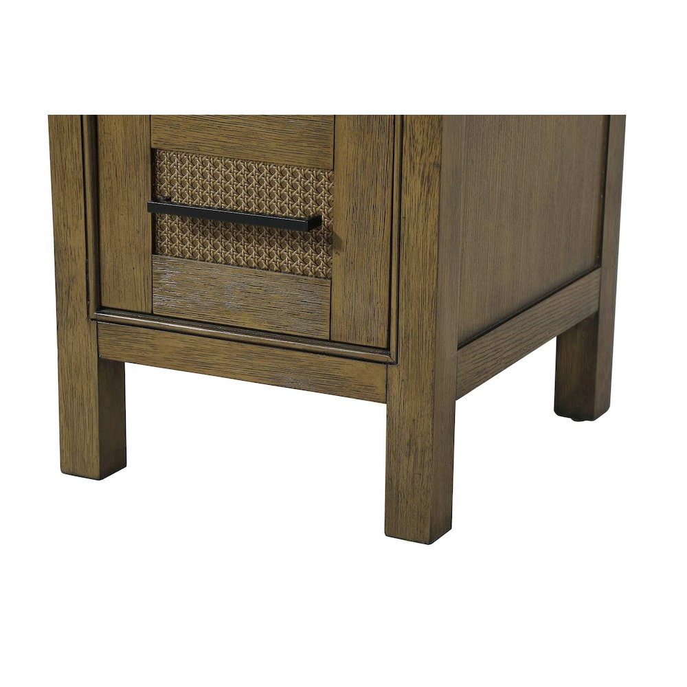 16 Inch Bath Storage Glass Cabinet in Hazel Oak. Picture 6