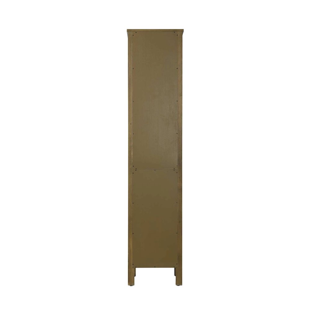 16 Inch Bath Storage Glass Cabinet in Hazel Oak. Picture 7