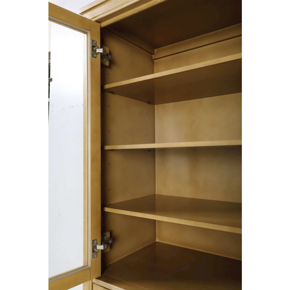16 Inch Bath Storage Glass Cabinet in Linen Oak. Picture 5