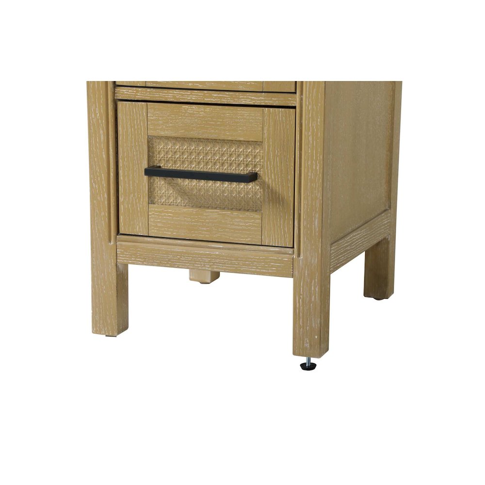16 Inch Bath Storage Glass Cabinet in Linen Oak. Picture 6