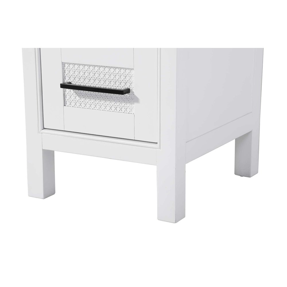 16 Inch Bath Storage Glass Cabinet in White. Picture 6