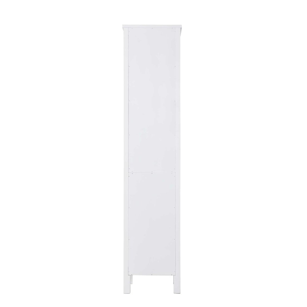 16 Inch Bath Storage Glass Cabinet in White. Picture 7