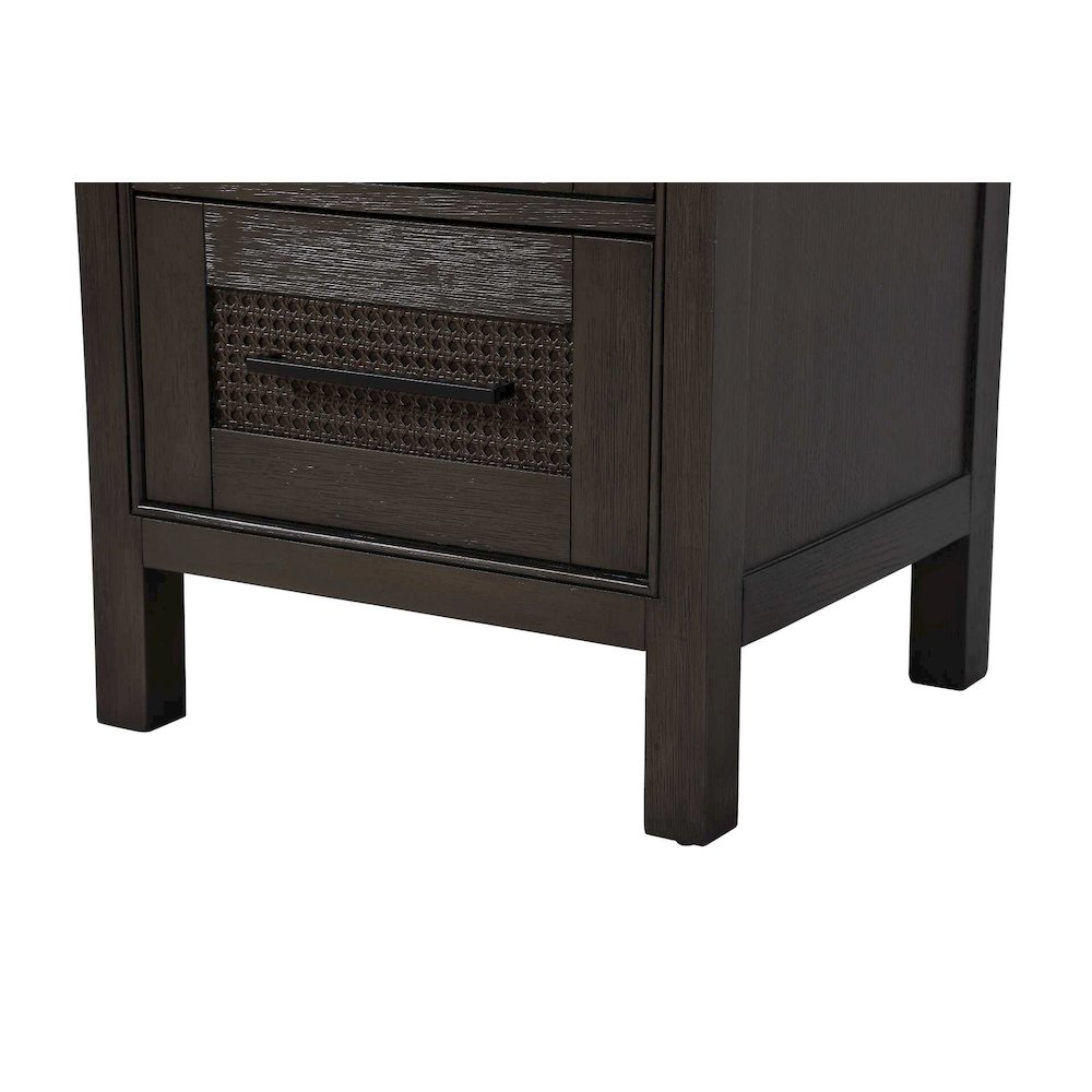 20 Inch Bath Storage Glass Cabinet in Chocolate Oak. Picture 6