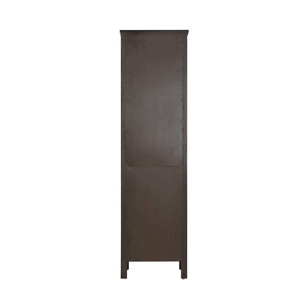 20 Inch Bath Storage Glass Cabinet in Chocolate Oak. Picture 7