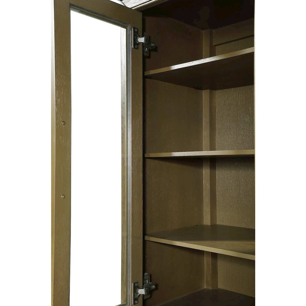 20 Inch Bath Storage Glass Cabinet in Hazel Oak. Picture 4